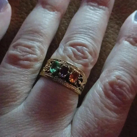 💙🌹Gold-plated Mother's ring. yellow - Picture 3 of 8